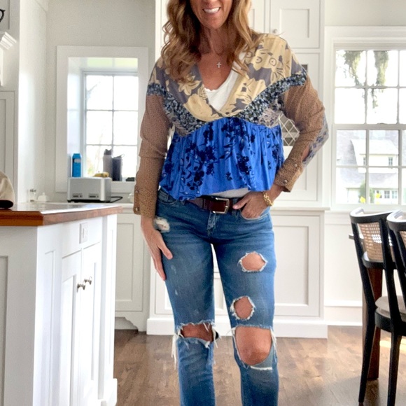 Free People Patchwork Aloha Floral Blouse - Picture 10 of 11